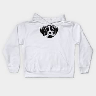 Boxer dog face Kids Hoodie